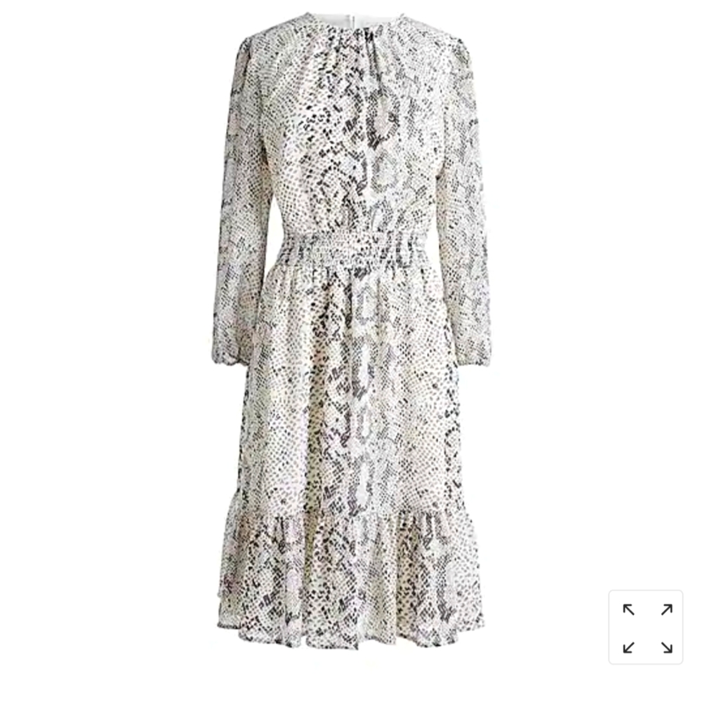 J. Crew Smocked Dress - Snakeskin